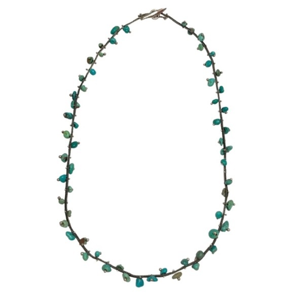 Twist Turquoise Sterling Silver Necklace - Picture 5 of 5